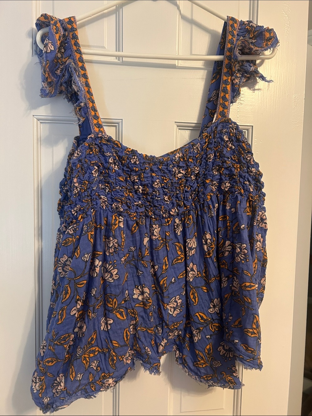 Free People Floral Smocked Tank Top